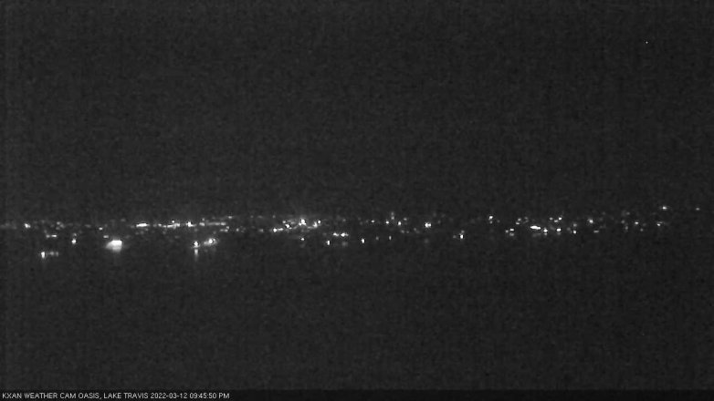 Lake Travis webcam, March 12, 2022 9:45 PM CT