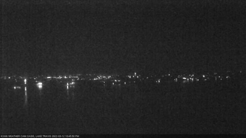 Lake Travis webcam, March 12, 2022 10:45 PM CT