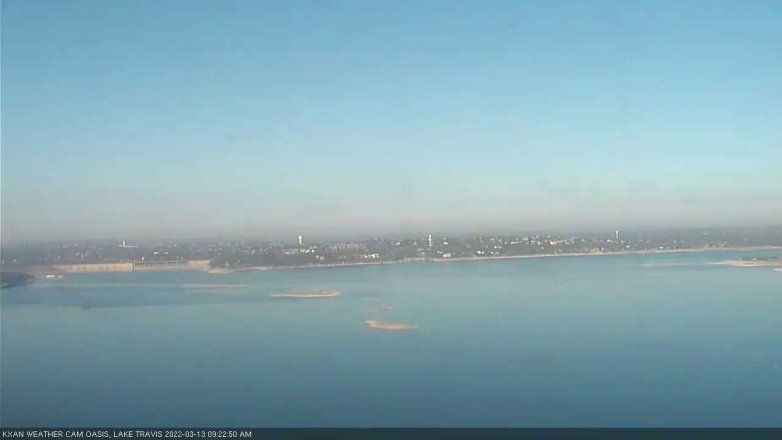 Lake Travis webcam, March 13, 2022 9:25 AM CT