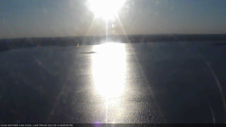 Lake Travis webcam, March 13, 2022 6:45 PM CT