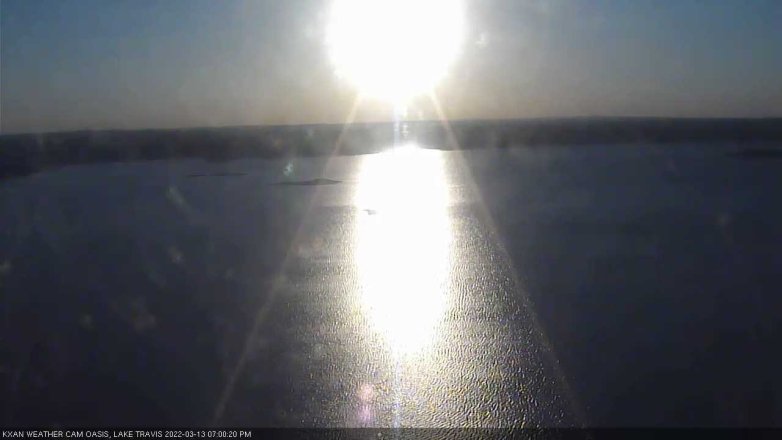 Lake Travis webcam, March 13, 2022 7:00 PM CT