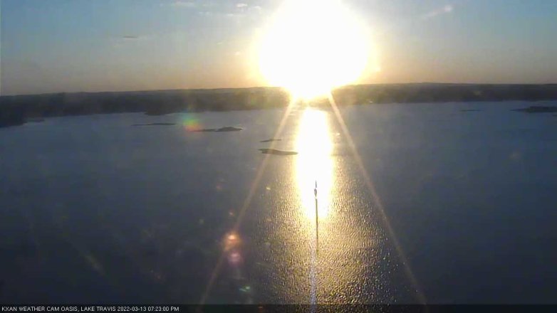 Lake Travis webcam, March 13, 2022 7:25 PM CT