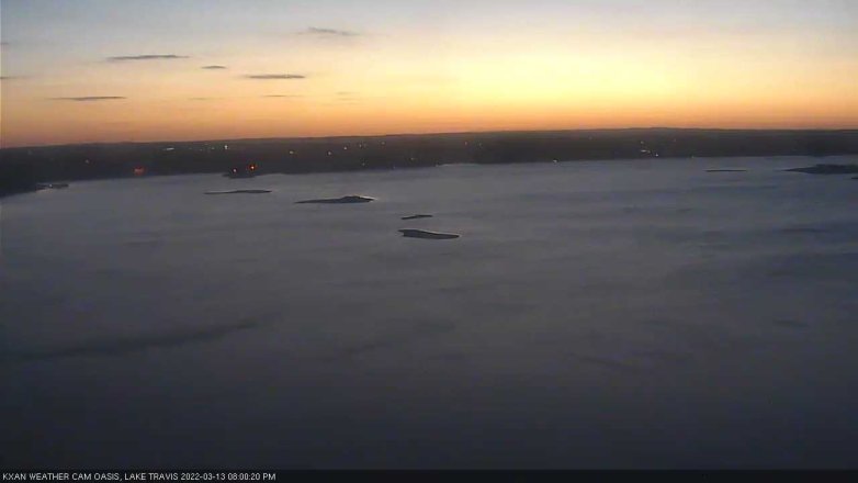 Lake Travis webcam, March 13, 2022 8:00 PM CT