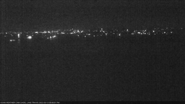 Lake Travis webcam, March 13, 2022 8:45 PM CT