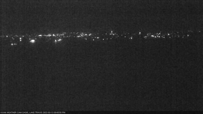 Lake Travis webcam, March 13, 2022 9:45 PM CT