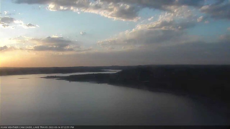 Lake Travis webcam, March 14, 2022 7:25 PM CT