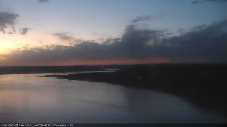 Lake Travis webcam, March 14, 2022 8:00 PM CT