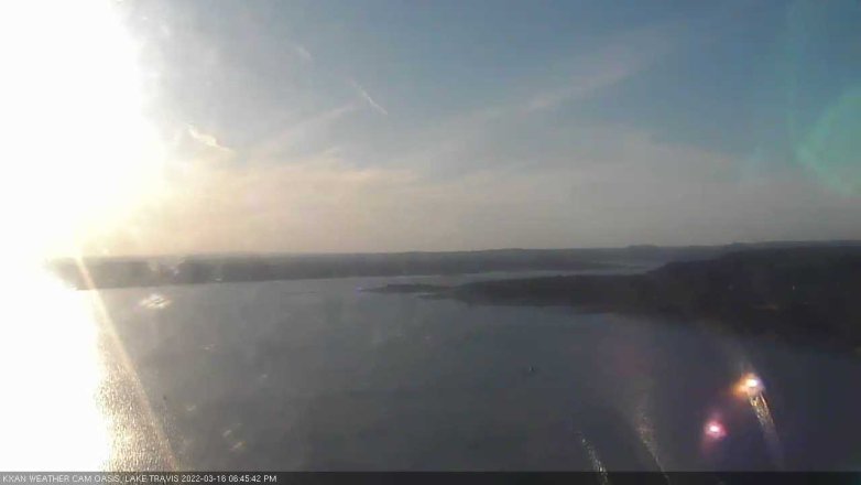 Lake Travis webcam, March 16, 2022 6:45 PM CT