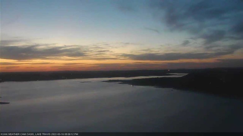 Lake Travis webcam, March 16, 2022 8:00 PM CT
