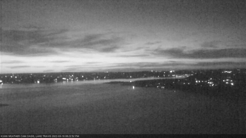 Lake Travis webcam, March 16, 2022 8:25 PM CT