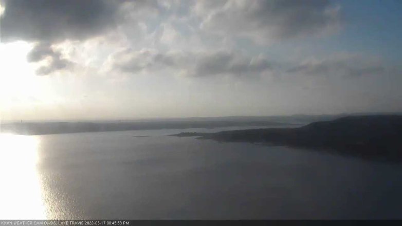 Lake Travis webcam, March 17, 2022 6:45 PM CT