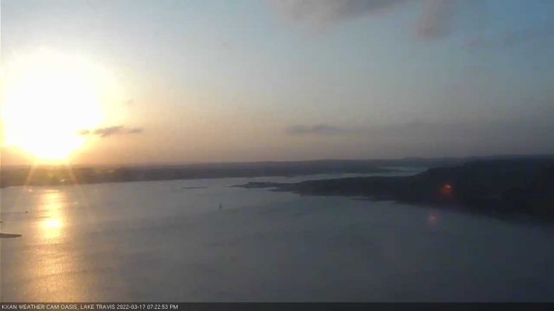 Lake Travis webcam, March 17, 2022 7:25 PM CT