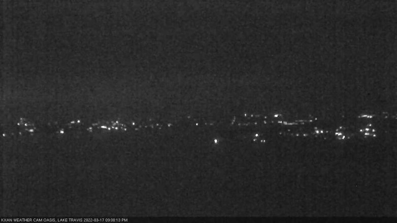 Lake Travis webcam, March 17, 2022 9:00 PM CT