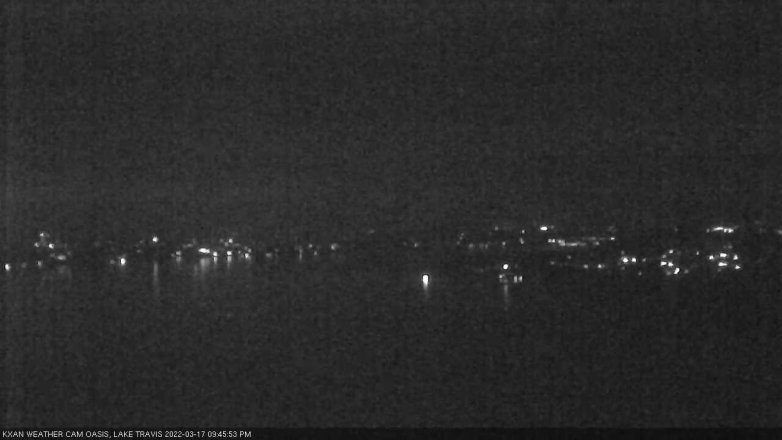 Lake Travis webcam, March 17, 2022 9:45 PM CT