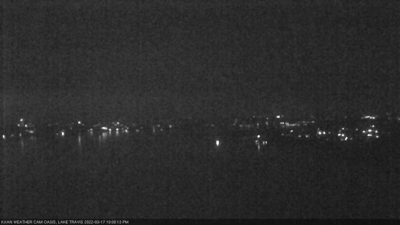 Lake Travis webcam, March 17, 2022 10:00 PM CT