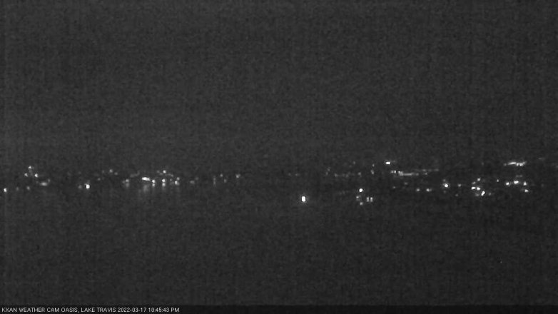 Lake Travis webcam, March 17, 2022 10:45 PM CT