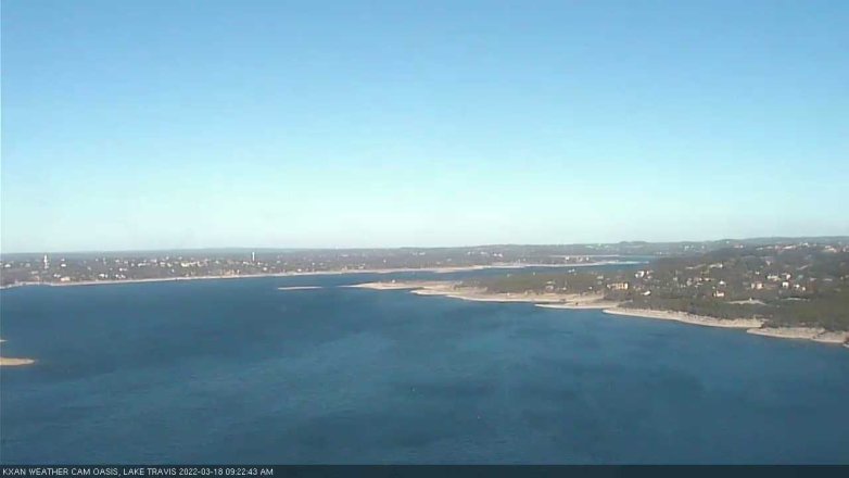Lake Travis webcam, March 18, 2022 9:25 AM CT