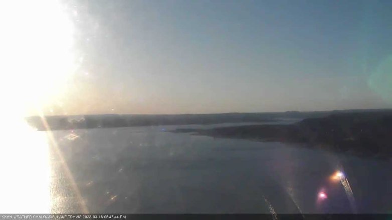 Lake Travis webcam, March 18, 2022 6:45 PM CT