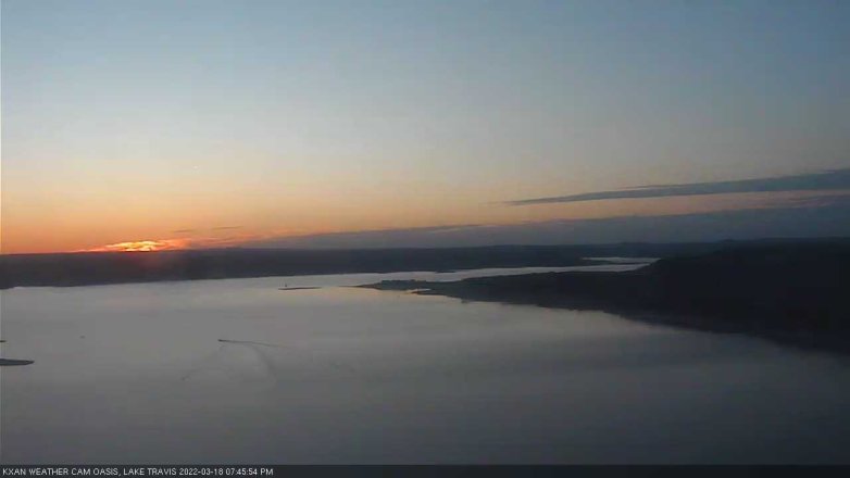 Lake Travis webcam, March 18, 2022 7:45 PM CT