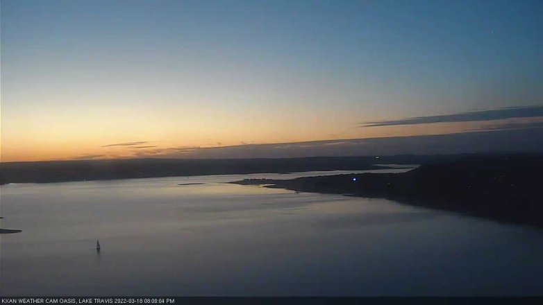 Lake Travis webcam, March 18, 2022 8:00 PM CT