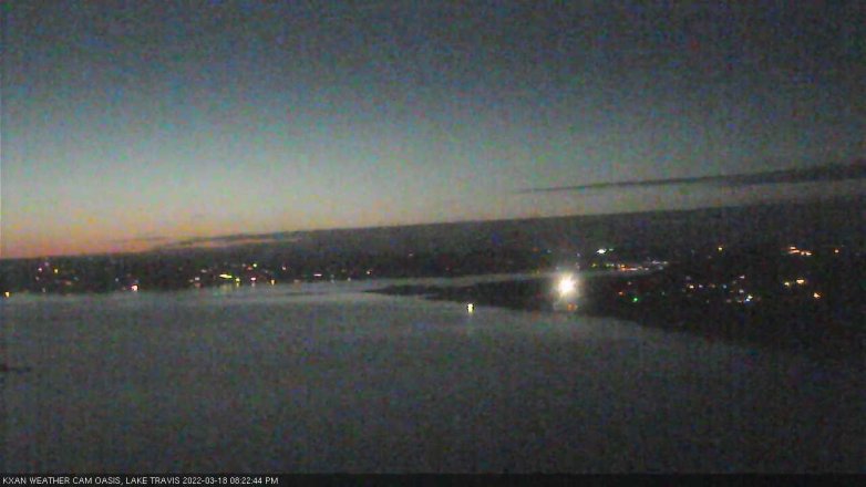 Lake Travis webcam, March 18, 2022 8:25 PM CT