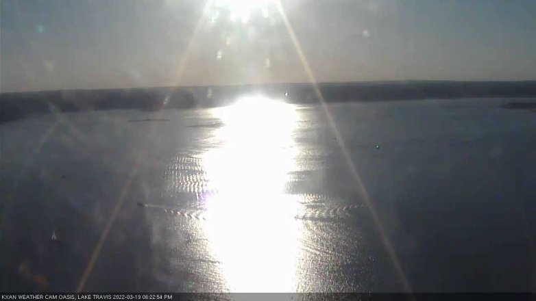 Lake Travis webcam, March 19, 2022 6:25 PM CT