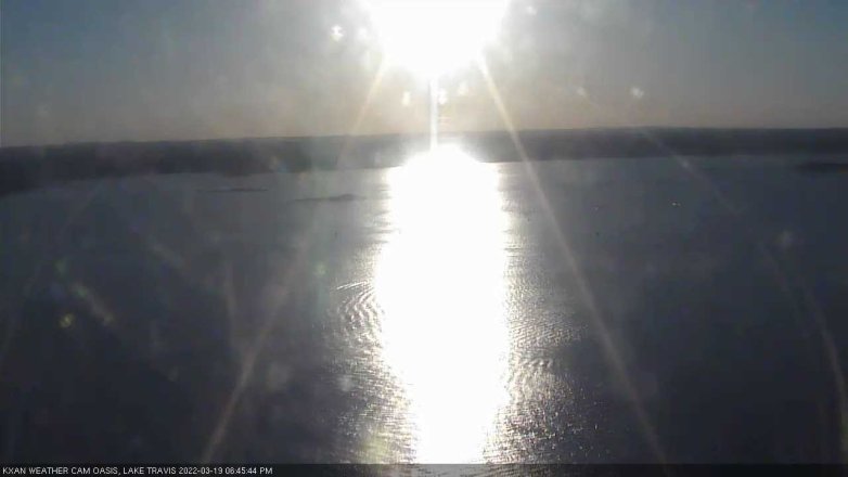 Lake Travis webcam, March 19, 2022 6:45 PM CT