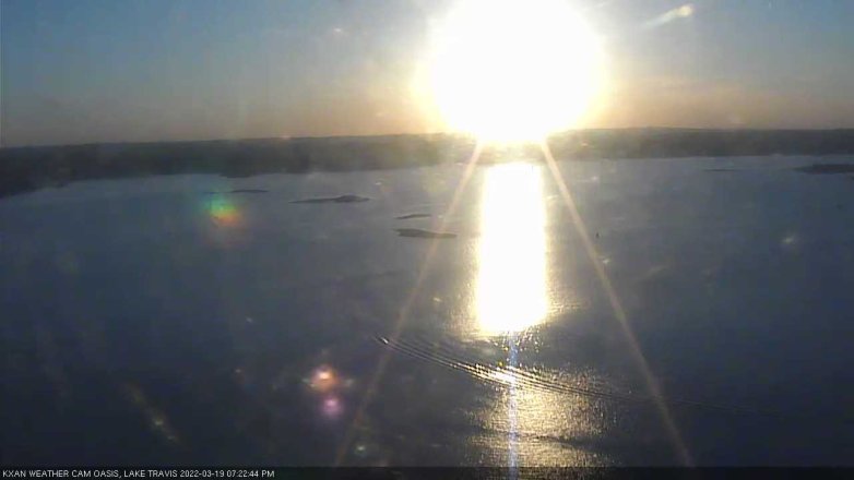Lake Travis webcam, March 19, 2022 7:25 PM CT