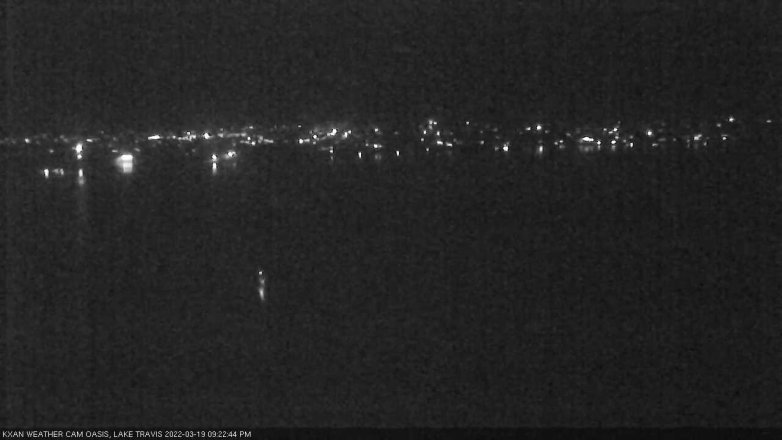 Lake Travis webcam, March 19, 2022 9:25 PM CT