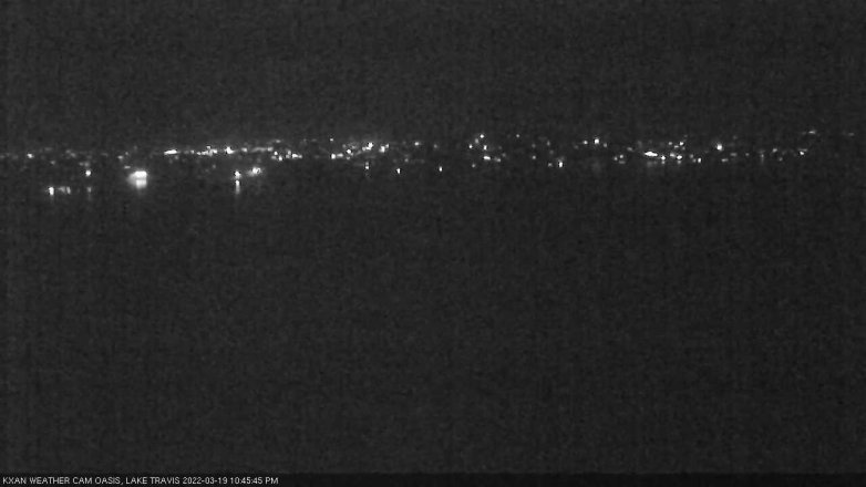 Lake Travis webcam, March 19, 2022 10:45 PM CT