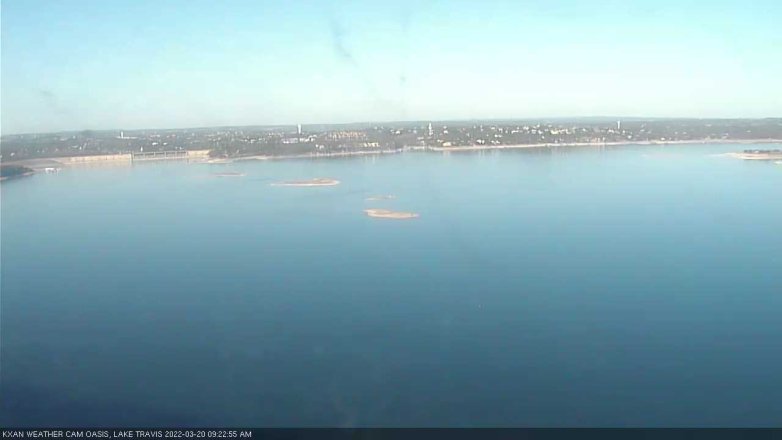Lake Travis webcam, March 20, 2022 9:25 AM CT