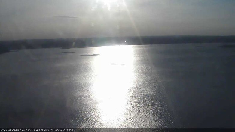 Lake Travis webcam, March 20, 2022 6:25 PM CT