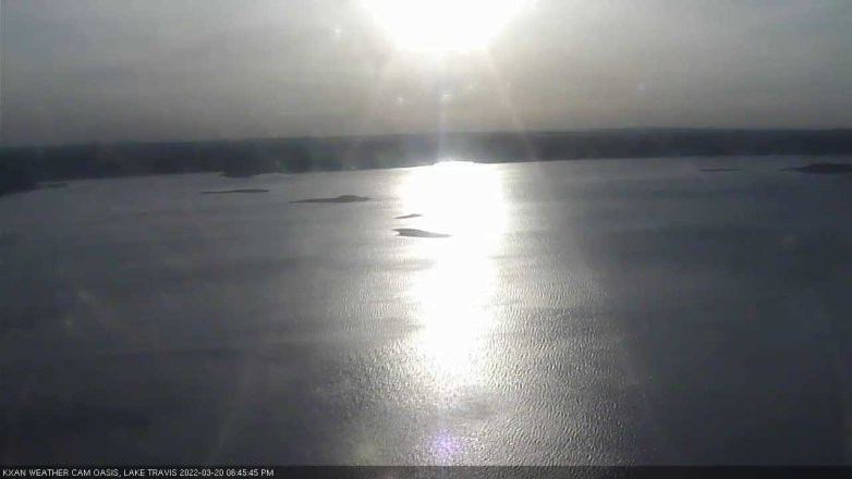 Lake Travis webcam, March 20, 2022 6:45 PM CT