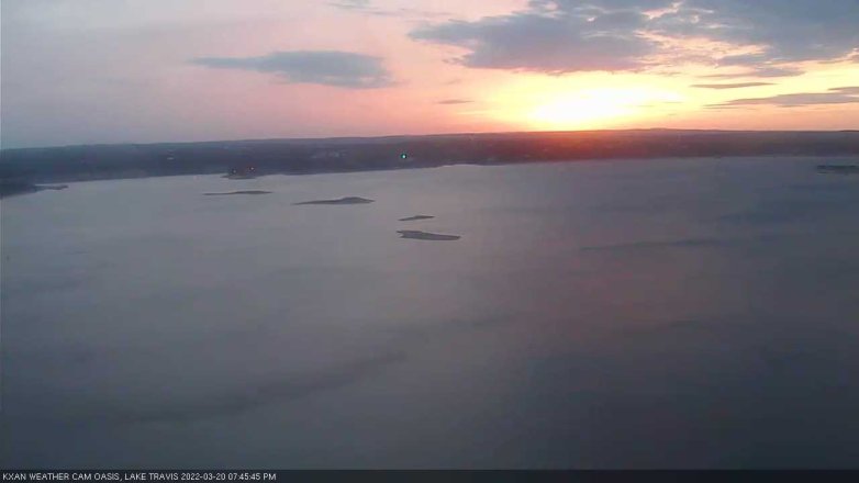 Lake Travis webcam, March 20, 2022 7:45 PM CT