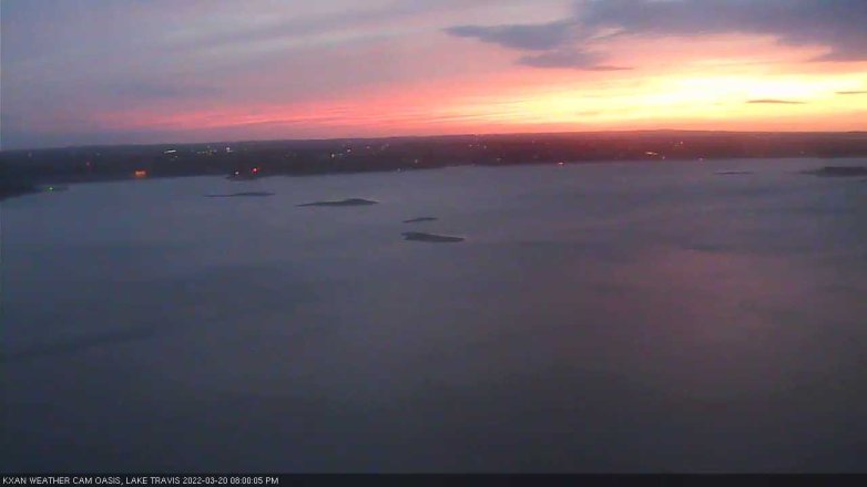 Lake Travis webcam, March 20, 2022 8:00 PM CT