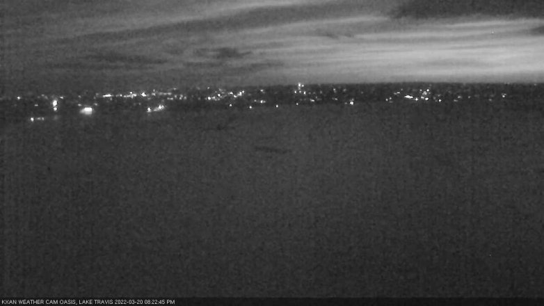 Lake Travis webcam, March 20, 2022 8:25 PM CT