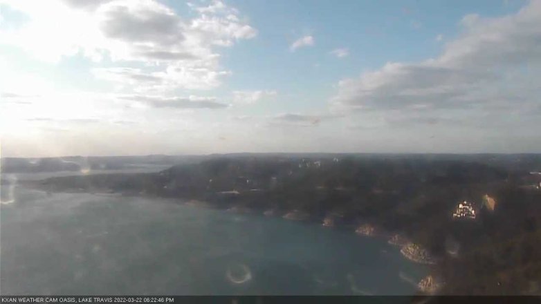 Lake Travis webcam, March 22, 2022 6:25 PM CT