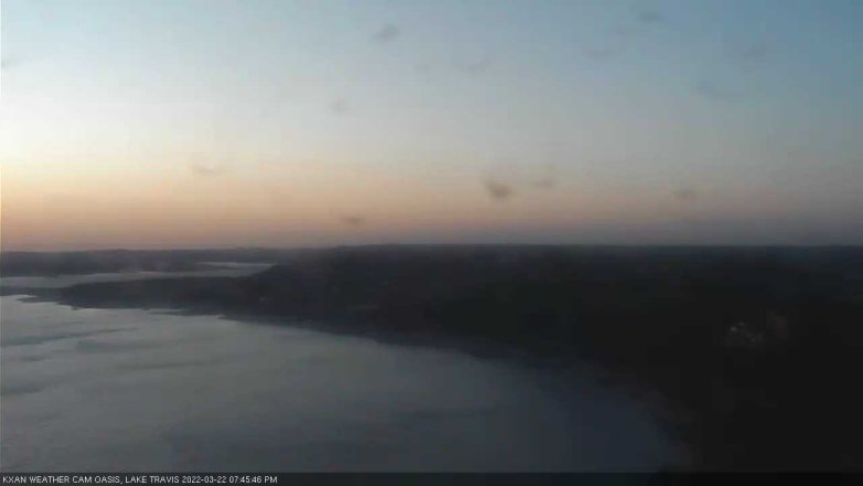Lake Travis webcam, March 22, 2022 7:45 PM CT