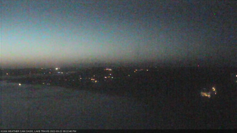 Lake Travis webcam, March 22, 2022 8:25 PM CT