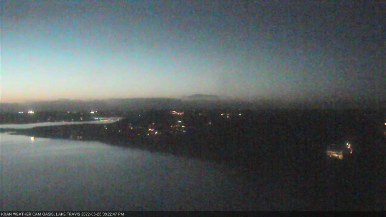 Lake Travis webcam, March 23, 2022 8:25 PM CT