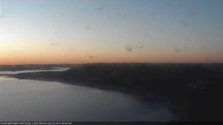 Lake Travis webcam, March 24, 2022 7:45 PM CT