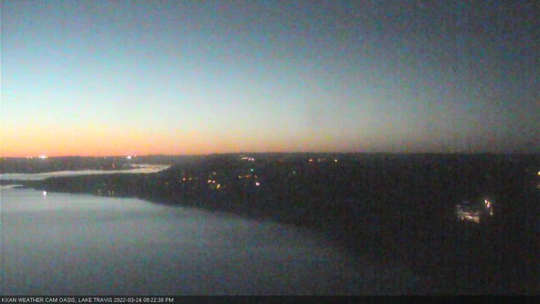 Lake Travis webcam, March 24, 2022 8:25 PM CT