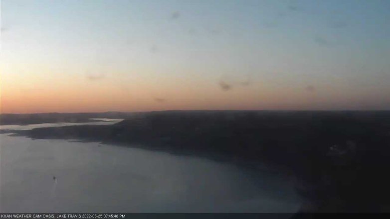 Lake Travis webcam, March 25, 2022 7:45 PM CT