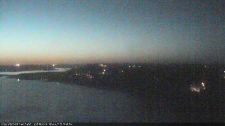 Lake Travis webcam, March 25, 2022 8:25 PM CT