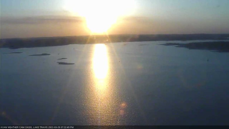 Lake Travis webcam, March 26, 2022 7:25 PM CT