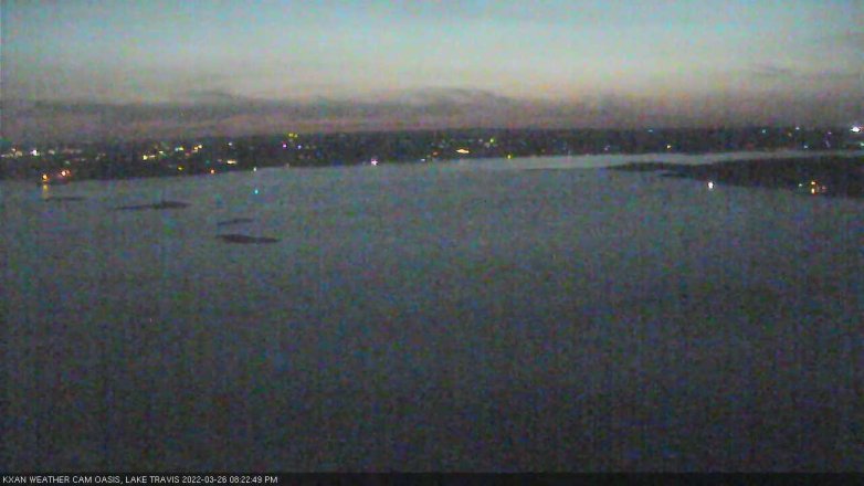 Lake Travis webcam, March 26, 2022 8:25 PM CT