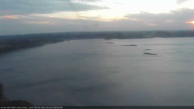Lake Travis webcam, March 28, 2022 7:45 PM CT