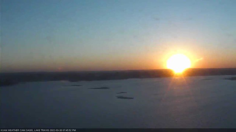Lake Travis webcam, March 30, 2022 7:45 PM CT