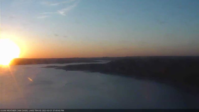 Lake Travis webcam, March 31, 2022 7:45 PM CT