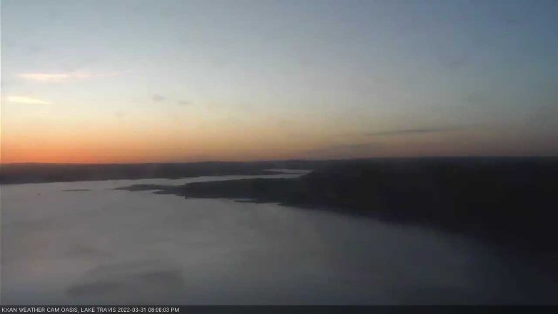 Lake Travis webcam, March 31, 2022 8:00 PM CT
